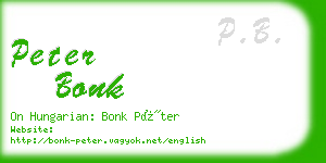 peter bonk business card